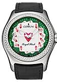 Corum 082-177-47-0F01-ROFL Bubble Royal Flush Green with Five Same Suit Cards Dial Leather Crocodile and Rubber Automatic Men's Watch