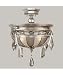 Fine Art Lamps 711440-1 Encased Gems 3 Light Semi Flush Mount in Bronze with Brown-Amber-Emerald-Peridot crystal