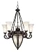 Kenroy Home 91098CM Ribbon and Reed 5+2 Light Chandelier, Caramel Malt