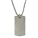 Chelsea FC. Stainless Steel Engraved Crest Dog Tag and Chain