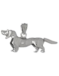 Clevereves 14K White Gold Pendant Dachshund Dog 8.1 - Gram(s)