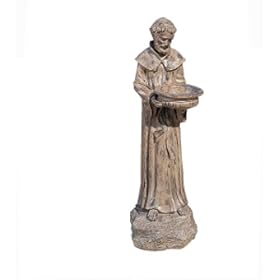 St. Francis Design Bird Bath with Rust Bronze Finish From CBK Home Garden Design