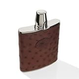 Genuine Ostrich Leather 175 ml Hip Flask with Shot Glass by Beier Lederwaren