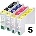 1 Full set + 1 extra black,....new chip 711-714..... 5 compatible ink cartridges, fits epson printers S20, SX100, SX105, SX200, SX205, SX400, SX405, D78, D92, D120, DX4000, DX4050, DX4400, DX4450, DX5000, DX5050, DX6000, DX6050, DX7000F, DX7400, DX7450, DX8400, DX8450, DX9400F, S21 SX110 SX115 SX410 SX415 SX515W SX210 SX215  New latest version 7 chip high capacity ink cartridges