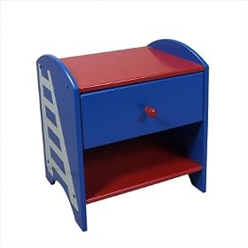 Fire Engine Nightstand with Drawer
