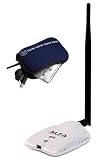 Alfa AWUS036NHR - High-Gain 2000mw 2W 802.11 B/G/N Wireless USB Network Adaptor with 5dBi antenna and Neoprene Carrying Case - Wireless-N 802.11n Wi-Fi - 150Mbps - 2.4 GHz - 5dBi Antenna - Long Range - Realtek Chipset - Strongest on the Market