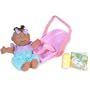 Cabbage Patch Newborn with Accessories and Carrier - African-American Girl with Brunette Hair