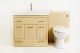 Square bathroom furniture set in maple 1340mm wide
