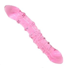2-Way Pink Glass Dildo