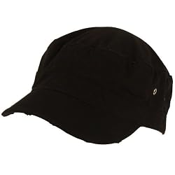 San Diego Frayed GI Castro Fidel Cadet Hat Cap Black L