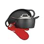 All-Clad Cast Aluminum 5-1/2-Quart Dutch Oven with Two Oven Mitts