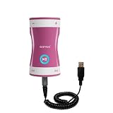 Coiled Power Hot Sync and Charge USB Data Cable w/ Tip Exchange for the Sandisk Sansa Shaker - Gomadic Brand