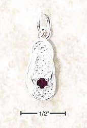 Sterling Silver January CZ Birthstone Flip Flop Charm - JewelryWeb