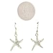Silver and Rhinestone Starfish Dangle Earrings Fashion Jewelry