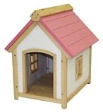 Cozy Cottage Dog House in Pink and White