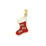14 Karat Gold, HO HO HO Stocking Pendant