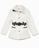 Via Spiga Girls Carso Patent-Trim Belted Trench