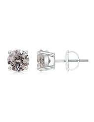2 ct Solitaire Diamond Stud Earrings in White Gold