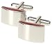 Red Bowed Edge Cufflinks by Simon Carter