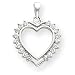 14k White Gold Diamond Heart Pendant