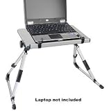 Image of Best Buy US Laptop Caddy Portable Adjustable Folding Computer Desk (Silver/Black) - Easily Fold & Store in Your Notebook Carry Case! Best Deals US, Generic