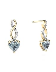 Genuine Aquamarine 14kt Yellow Gold Earrings