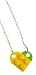 Interchangeable Upcycled LEGO Heart Necklace Lime and Yellow