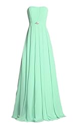 Strapless Chiffon Ruched Lace-Up Evening Dress/Bridesmaid Dress/Prom Dress 