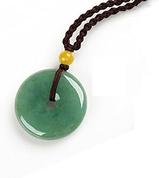 Original Natural Jade Jadeite Green Donut Pendant Necklace Lucky Protection Jade Pendant【grade A】