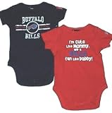 NFL Team Newborn Baby Gerber Two Pack Short Sleeve Bodysuit Creepers (0-3 Months, Buffalo Bills)