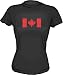 Canadian Flag Logo Canada Women's Tee Shirt Medium-White/Red Babydoll (petite fit)