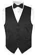 Biagio Men's Solid Black BAMBOO SILK Dress Vest Bow Tie Set for Suit or Tuxedo