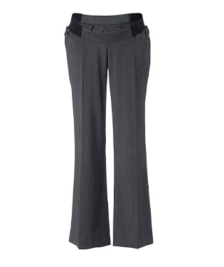 Maternity Dark Grey Under The Bump Textured Wide Leg Trouser