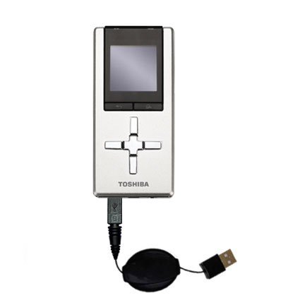 Retractable USB Cable for the Toshiba Gigabeat U202 with Power Hot Sync and Charge capabilities - uses Gomadic TipExchange Technology