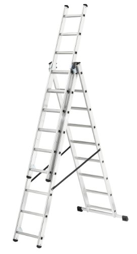 Selekta 1027-751 Alu-Kombileiter 3-teilig 3 x 9 Sprossen Preisvergleich