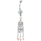 Crystalline Gem REGAL PEARL CHANDELIER Dangle Belly Ring