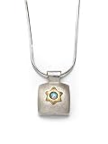 Gold Print Star Necklace - inlaid opalite, by Neta