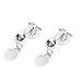 2 pcs .925 Sterling Silver Button Half Ball Stud Earring Loop Post 5mm with Clutches / Connector / Findings / Bright