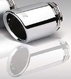 Produkt-Bild: Tuning Auspuffblende Rund Hochglanz-Chrom # &Oslash; 72mm # Min./max. 30 bis 54mm # L&auml;nge: 125mm # einfache Montage durch Anschrauben - kein Verschwei&szlig;en n&ouml;tig # Keine T&Uuml;V / ABE / ABG Abnahme erforderlich