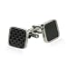 Hip Dark Carbon Fiber Square Stainless Steel Cufflinks with Presentation Box
