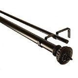 BCL Product Sourcing 125UN28B Tudor Urn Curtain Rod- Black Finish- 28-inch to 48-inch- 1.25-inch Diameter Pole