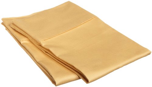 1500 Series 100% Brushed Microfiber King Pillowcase Set Solid, Gold - Super Soft and Wrinkle Resistant