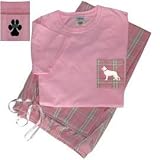 Women's pink plaid PJ's German Shepherd White