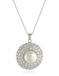 Bella Pearl Brilliant Cubic Zirconia Pendant Necklace