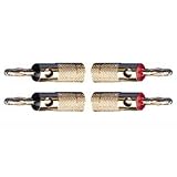 Electronics : Ixos 204 Gold Plated Dual Entry Clamping Banana Plug-2 Pairs