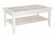 Bianca Coffee Table with Frosted Glass in Creamy White Finish By Winsome Wood