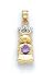 14k Diamond & Amethyst-Purple Birthstone Princess Pendant