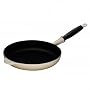 Le Creuset Cast Iron Satin Black Interior Frying Pan, Almond, 26 cm