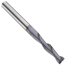 Precision Twist E6302V Carbide Square Nose End Mills, Inch, Extra Long Length, Straight Shank, TiAlN Finish, Roughing Cut, For Use With Cast Iron, Nickel/Nickel Alloys, Steel/Steel Alloys, Titanium/Titanium Alloys