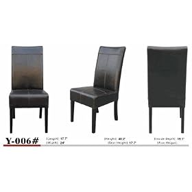 Click here to buy Wholesale Interiors Y-006-J001-Dark BRN Full Leather Dining Chair by Wholesale Interiors.